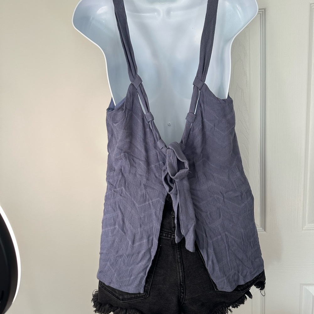 Lost+Wander flowy blue NWT open back tank